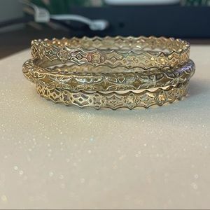 Kendra Scott Gold Bangles - set of 3